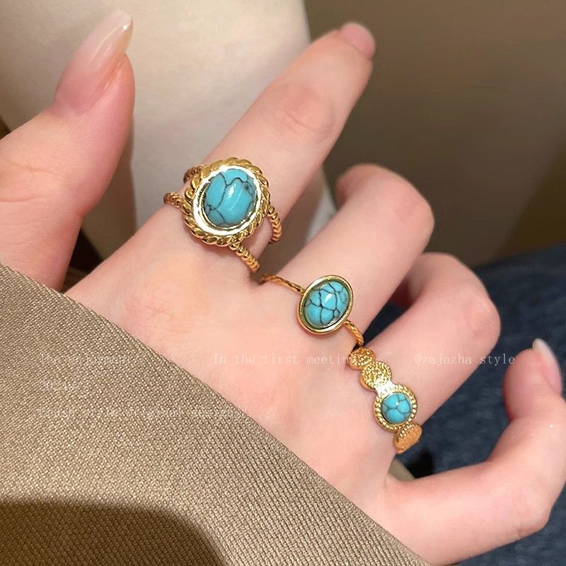 Vintage green stone set