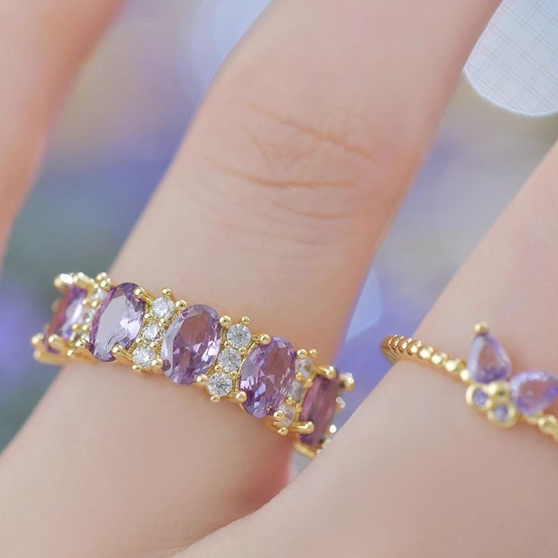 Golden-purple ring set