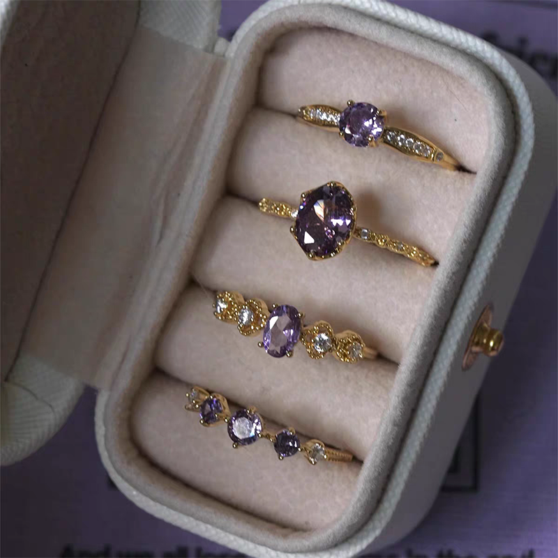 Sparkle Purple Ring Set