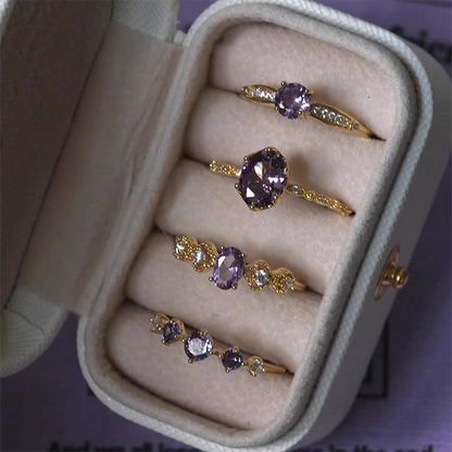 Sparkle Purple Ring Set