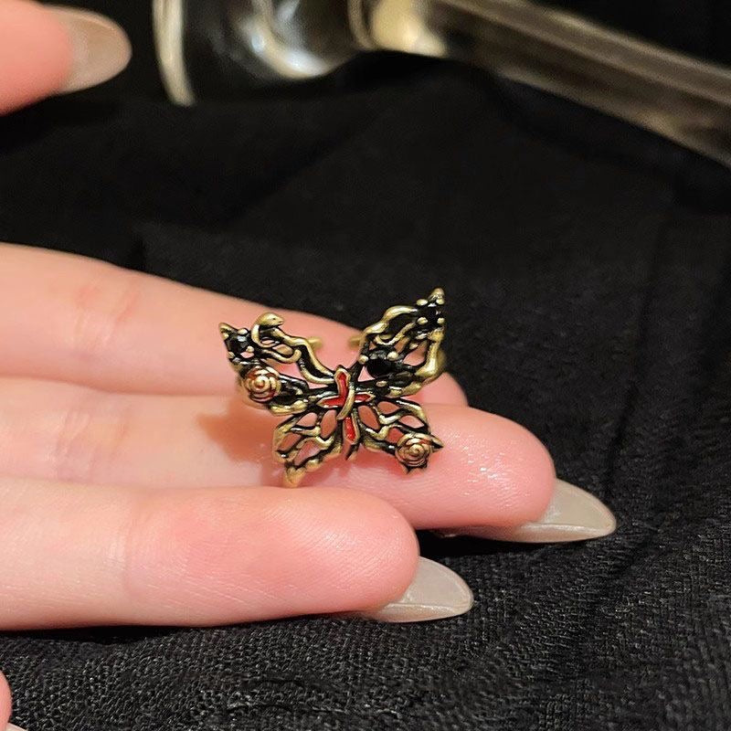 Dark Butterfly Ring Set
