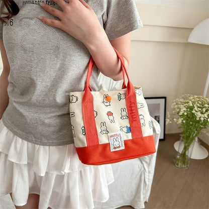 Miff.y Character Print Canvas Tote Bag – Cute Everyday Carry Handbag