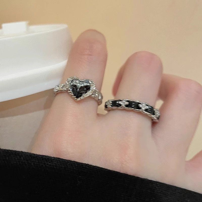 Love zircon ring two-piece set