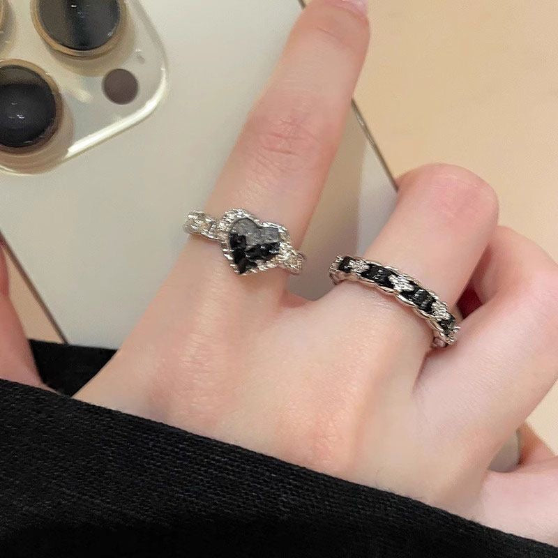 Love zircon ring two-piece set