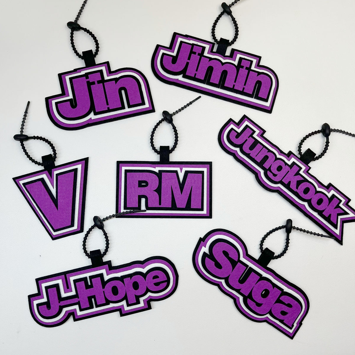 Handmade Felt Name Bag Charm for BTS ARMY - Custom Member Alphabet Pendant for Backpacks & Luggage