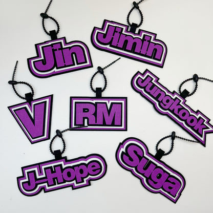 Handmade Felt Name Bag Charm for BTS ARMY - Custom Member Alphabet Pendant for Backpacks & Luggage