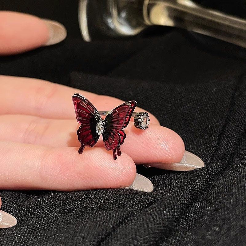 Dark Butterfly Ring Set