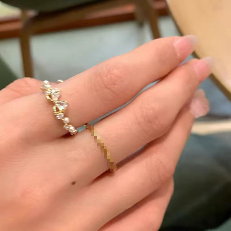 Exquisite butterfly Zircon ring four-piece set