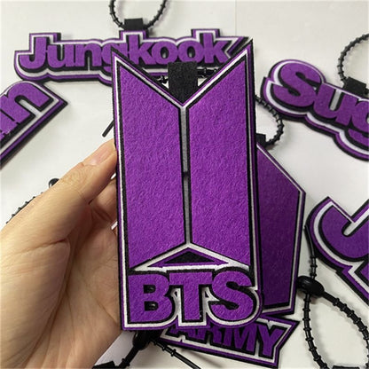 Handmade Felt Name Bag Charm for BTS ARMY - Custom Member Alphabet Pendant for Backpacks & Luggage