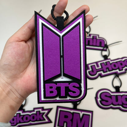 Handmade Felt Name Bag Charm for BTS ARMY - Custom Member Alphabet Pendant for Backpacks & Luggage