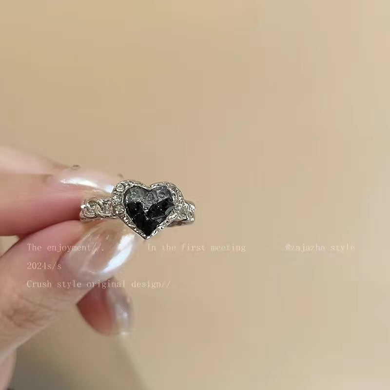 Love zircon ring two-piece set
