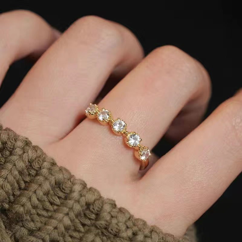 Olive green pearl ring set of three