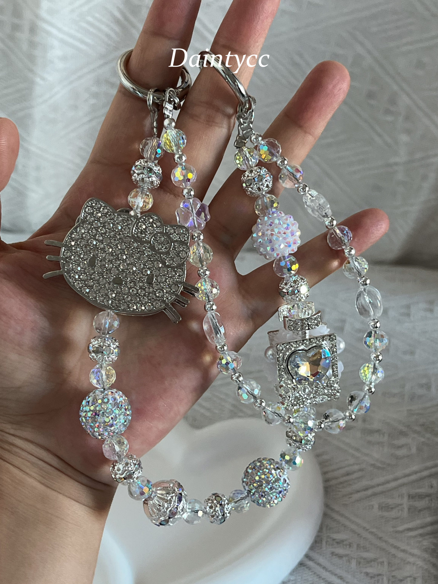 Perfume Kitty bag charm phone chain double chain