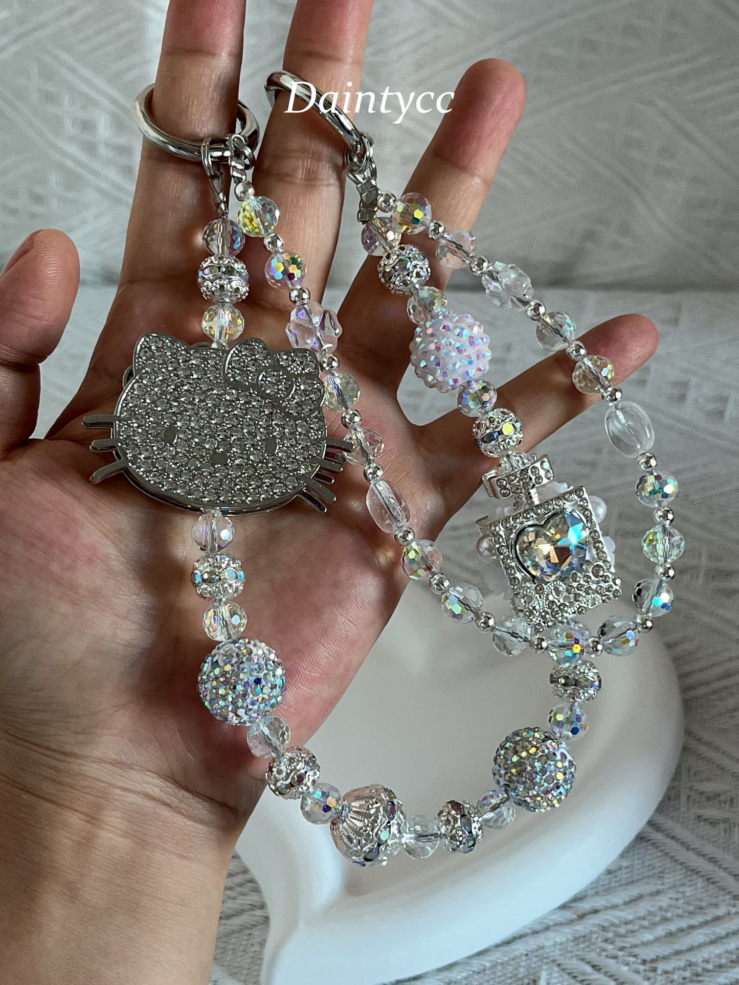 Perfume Kitty bag charm phone chain double chain