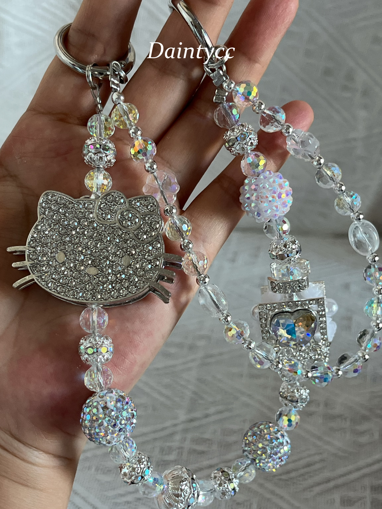 Perfume Kitty bag charm phone chain double chain