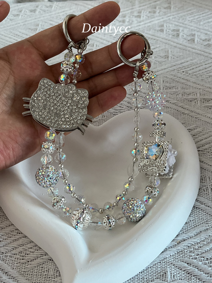 Perfume Kitty bag charm phone chain double chain