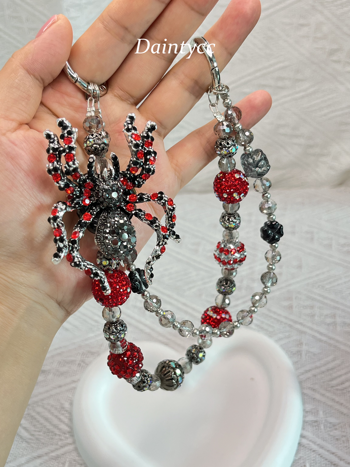 Spider Luxurious bag charm phone chain double chain key chain Cool