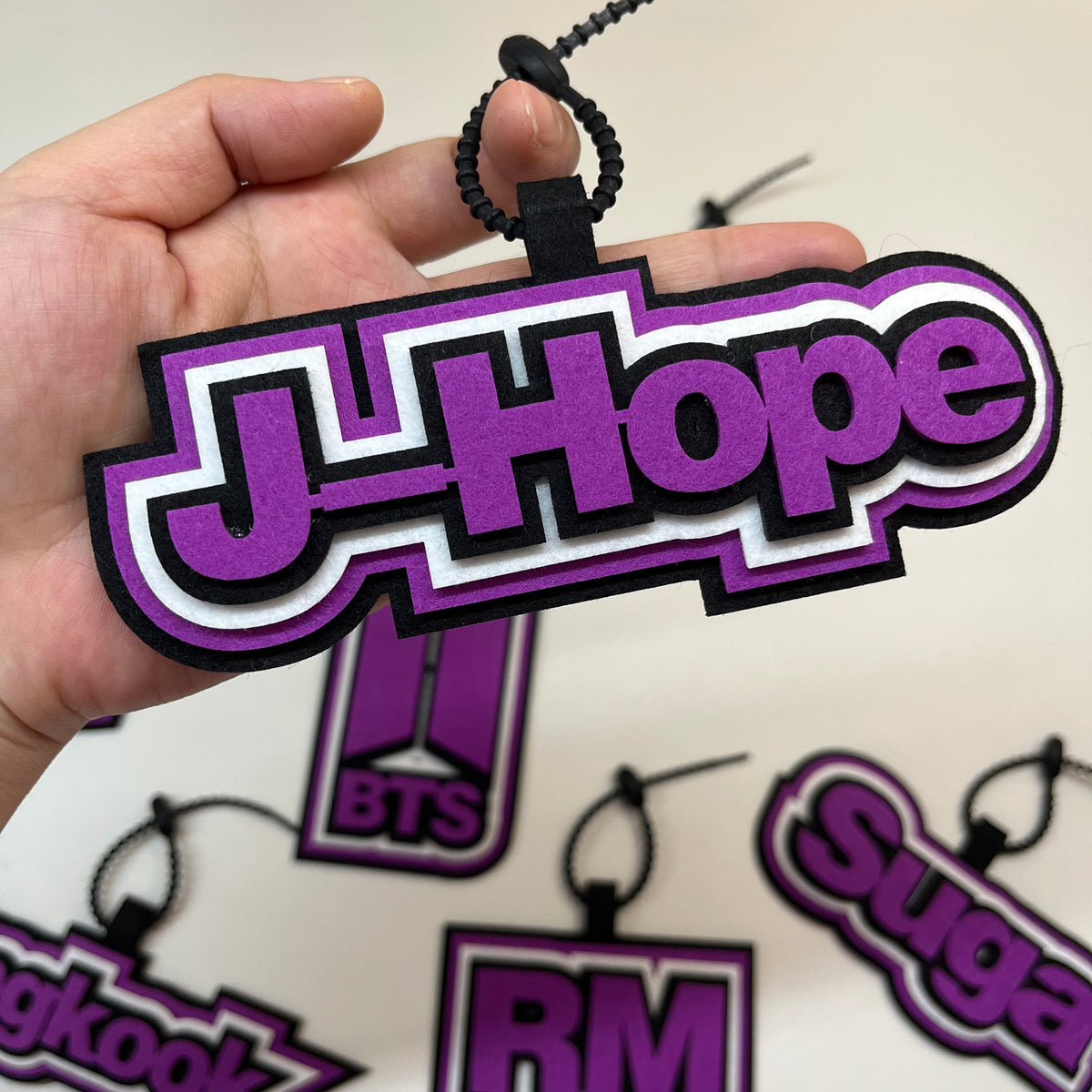 Handmade Felt Name Bag Charm for BTS ARMY - Custom Member Alphabet Pendant for Backpacks & Luggage