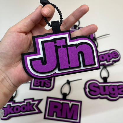 Handmade Felt Name Bag Charm for BTS ARMY - Custom Member Alphabet Pendant for Backpacks & Luggage