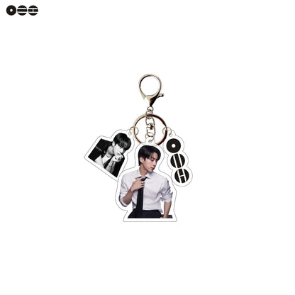 Kpop Stars Acrylic Keychain with Photo Charm | Cute Suit Concept Mini Photo Pendant Bag Charm for Fans