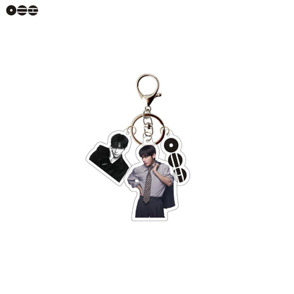 Kpop Stars Acrylic Keychain with Photo Charm | Cute Suit Concept Mini Photo Pendant Bag Charm for Fans