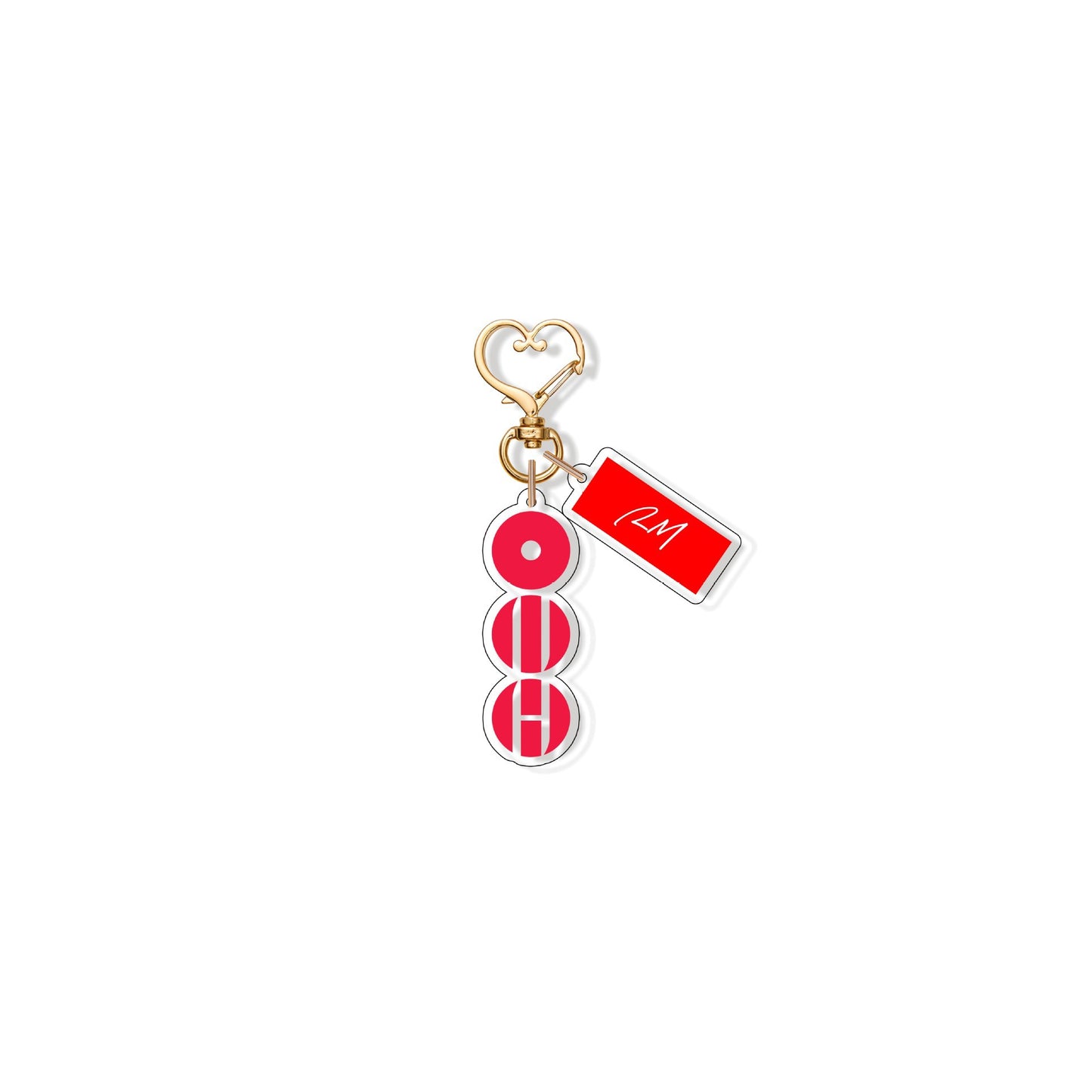 Kpop World Tour Acrylic Keychain with Heart Clasp | Red Concept Album Logo Mini Name Tag Pendant Bag Charm