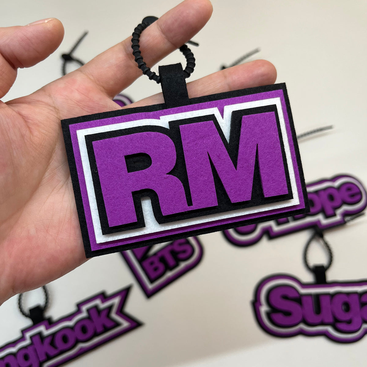 Handmade Felt Name Bag Charm for BTS ARMY - Custom Member Alphabet Pendant for Backpacks & Luggage