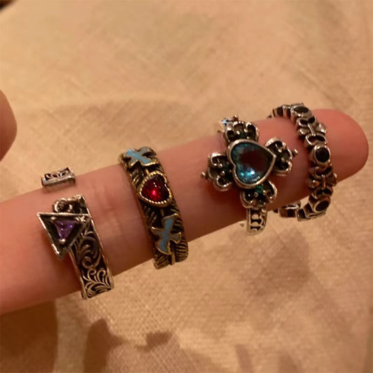 Sweet Cool Style Ring 4-Piece Set