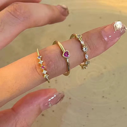 Sweetheart ring three-piece set