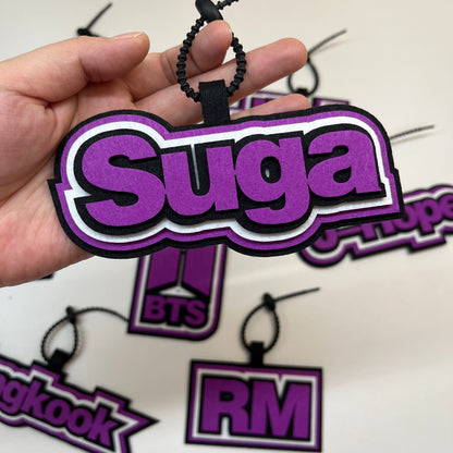 Handmade Felt Name Bag Charm for BTS ARMY - Custom Member Alphabet Pendant for Backpacks & Luggage