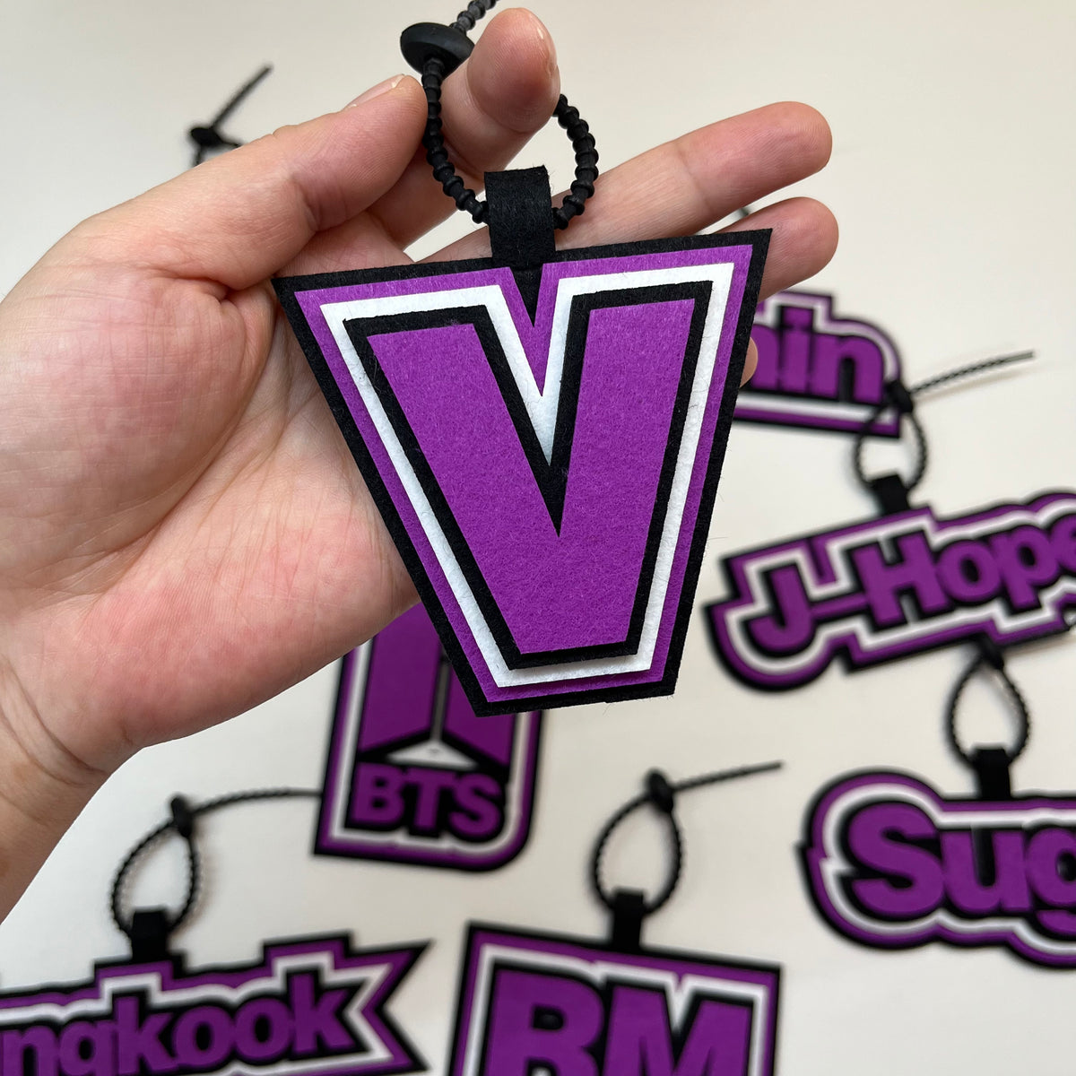 Handmade Felt Name Bag Charm for BTS ARMY - Custom Member Alphabet Pendant for Backpacks & Luggage