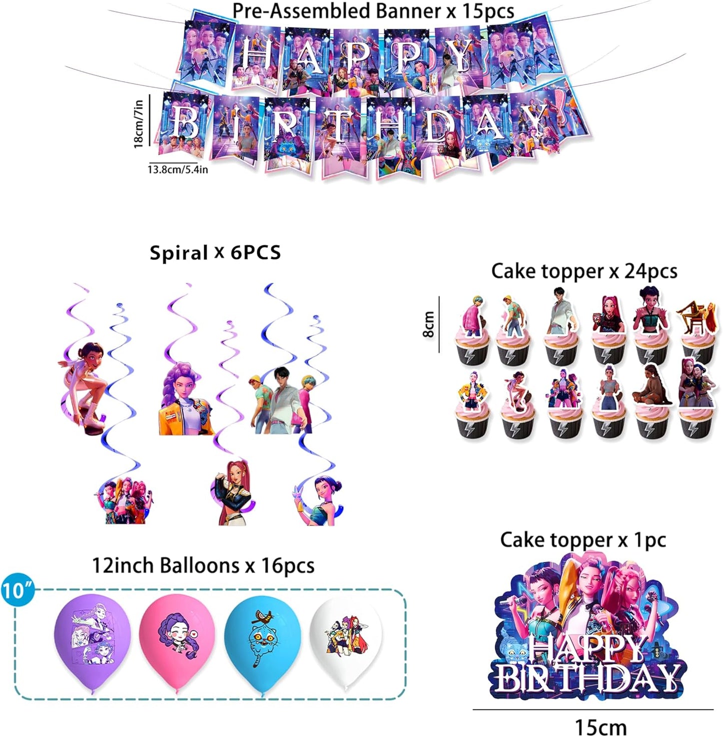 For K Pop Demon Hunters Party Supplies for Boys Girls Hunters Theme Party