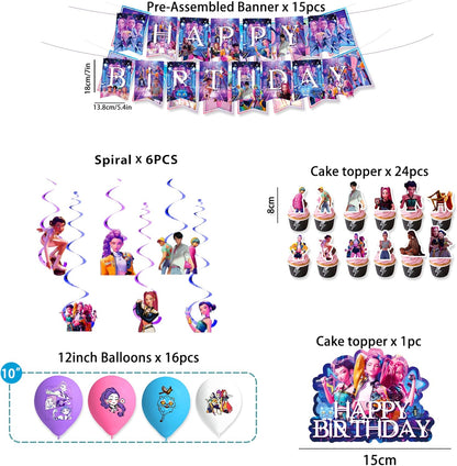 For K Pop Demon Hunters Party Supplies for Boys Girls Hunters Theme Party