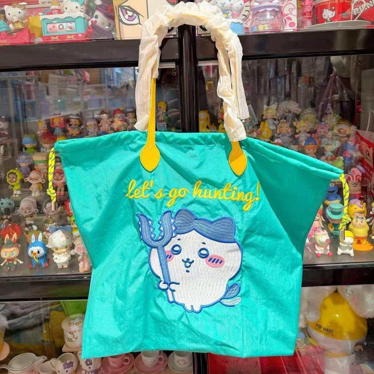 Nylon Tote Bag Large Capacity – Cute Japanese Style Embroidered Shoulder Shopping Bag