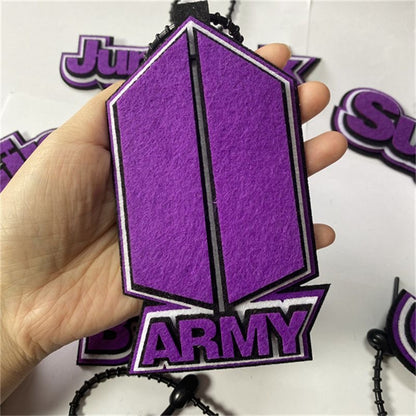 Handmade Felt Name Bag Charm for BTS ARMY - Custom Member Alphabet Pendant for Backpacks & Luggage