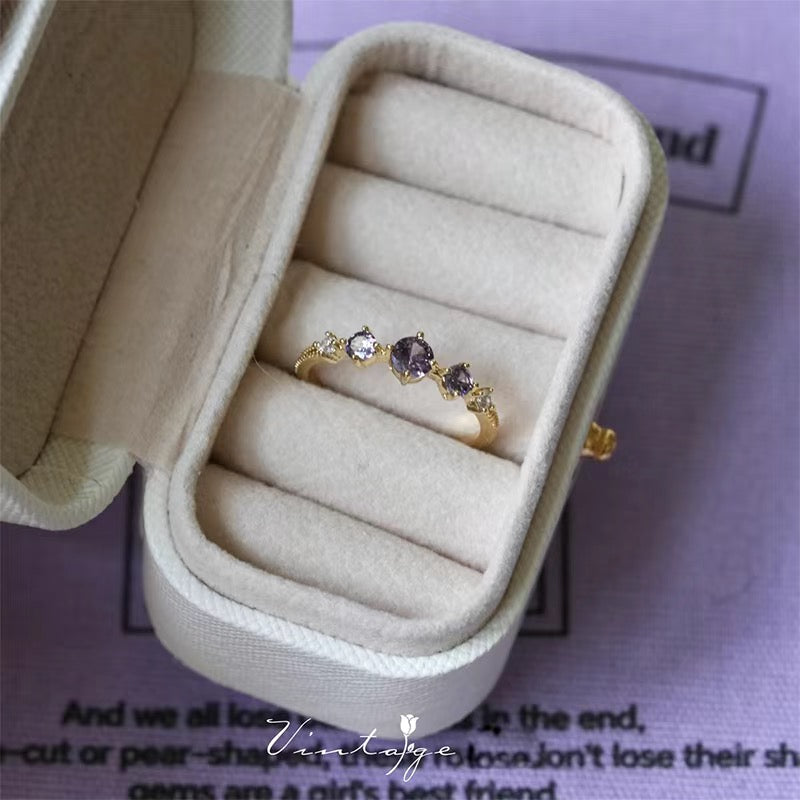 Sparkle Purple Ring Set