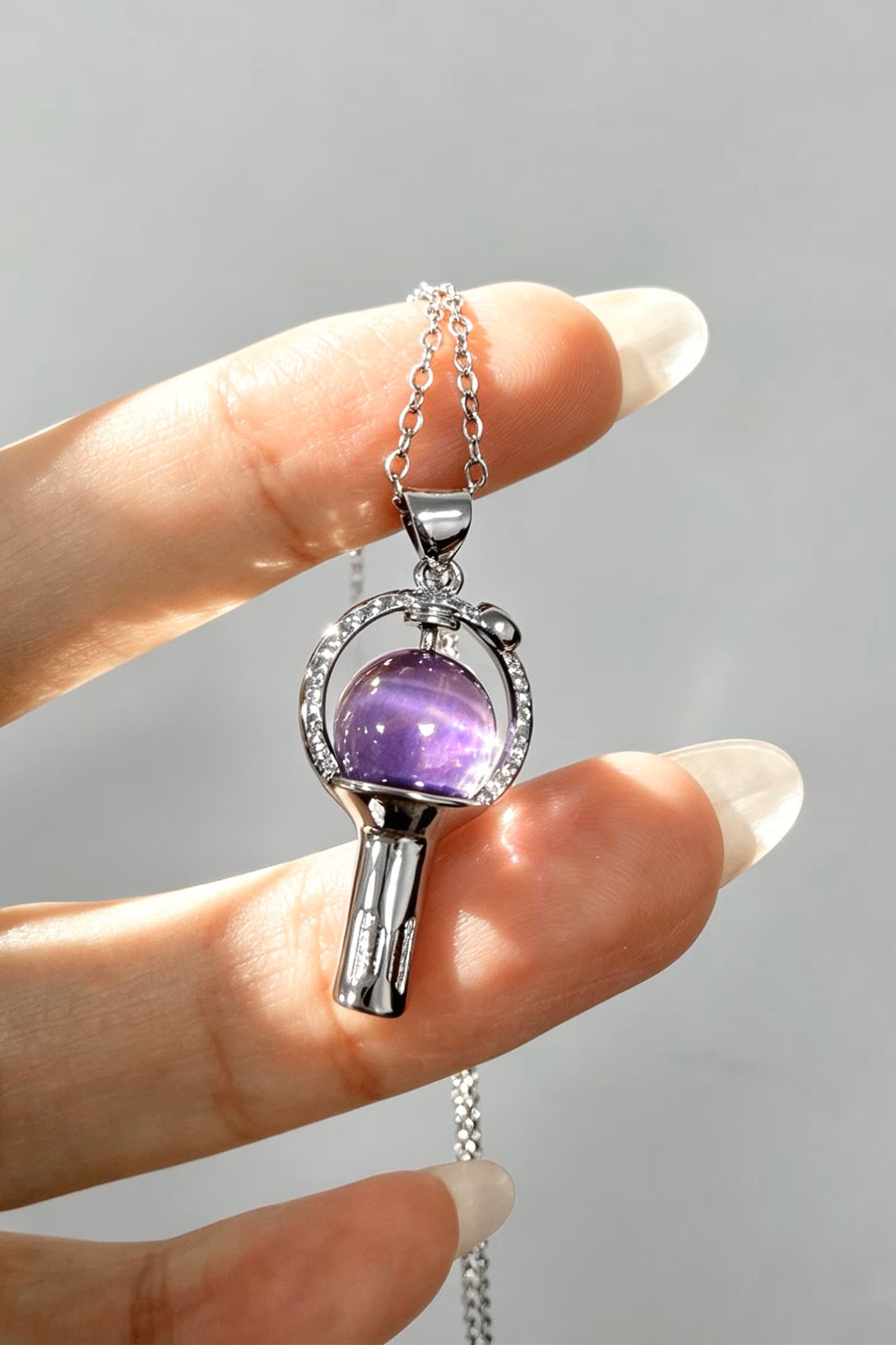Kpop Lightstick Pendant Necklace | Silver-Tone Army Bomb Inspired Minimalist Jewelry Gift for Fans