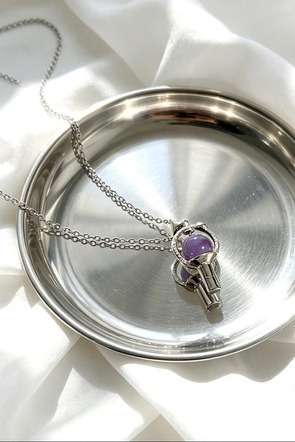 Kpop Lightstick Pendant Necklace | Silver-Tone Army Bomb Inspired Minimalist Jewelry Gift for Fans