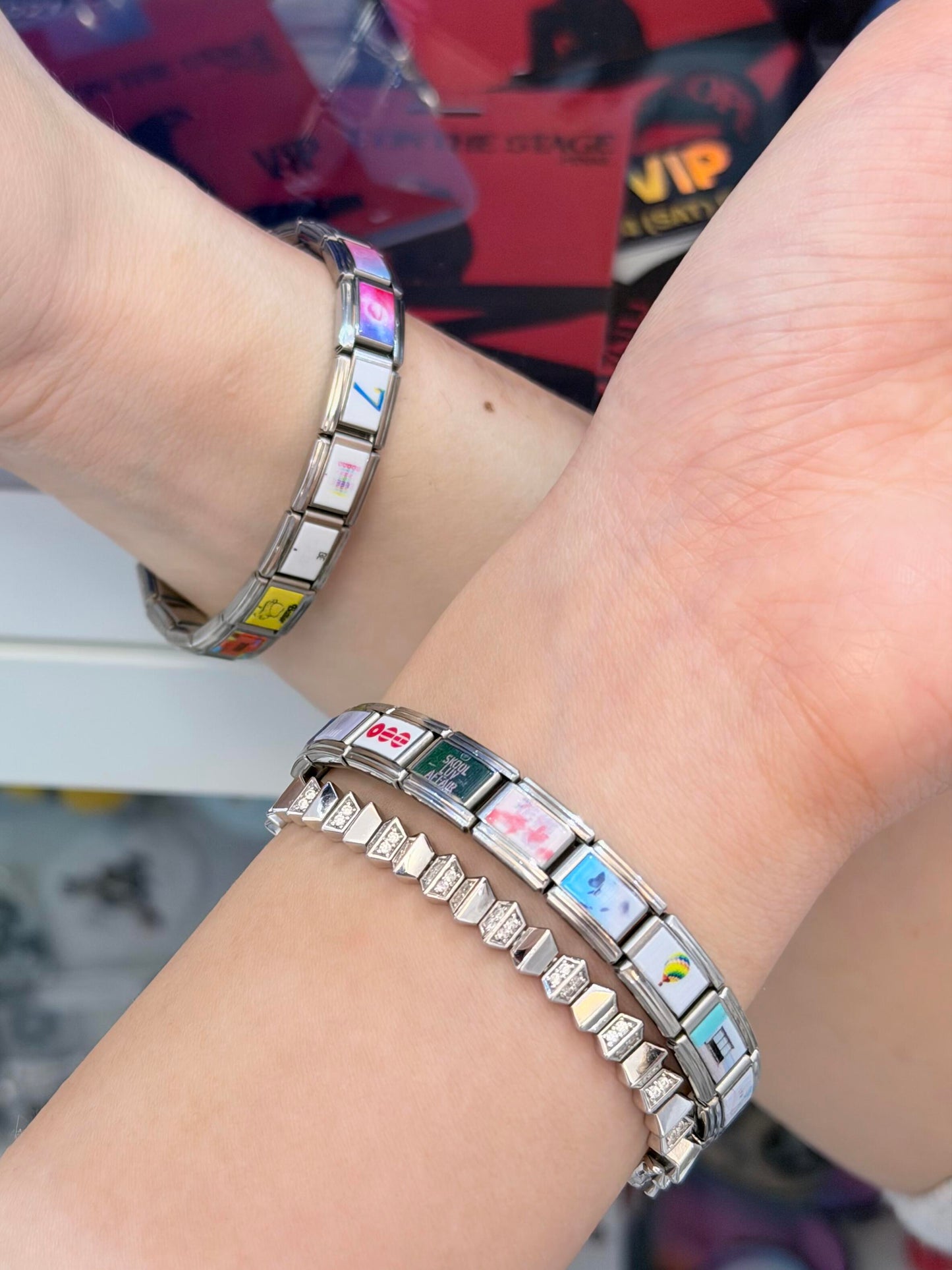 Purple Ocean ARMY Italian Charm Bracelet - 18 Links Stainless Steel K-Pop Jewelry