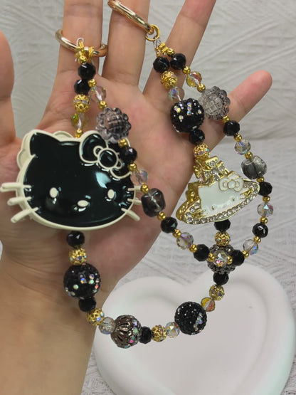 Kitty luxurious bag charm phone chain double chain key chain