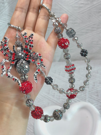 Spider Luxurious bag charm phone chain double chain key chain Cool