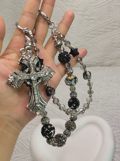 Cross luxurious bag charm phone chain double chain key chain