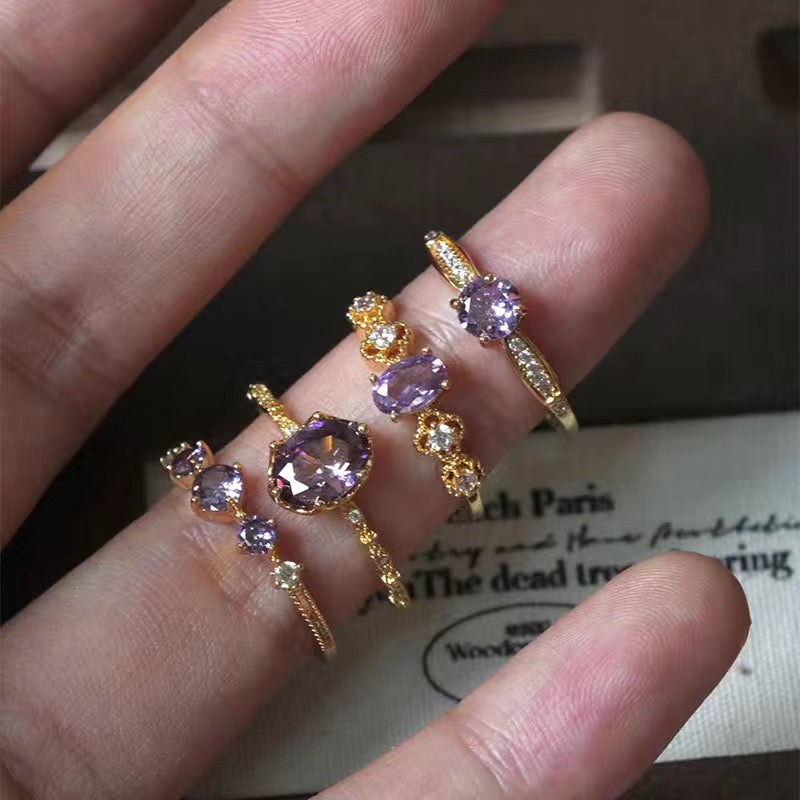 Sparkle Purple Ring Set