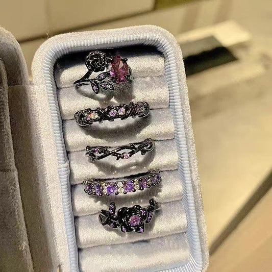 Vintage purple rose set