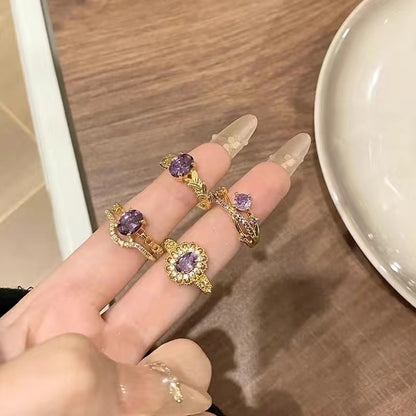Medieval Purple Ring Set