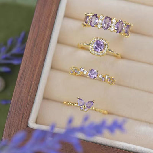 Golden-purple ring set