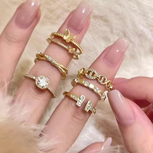 Luxury Zircon 6-piece ring set